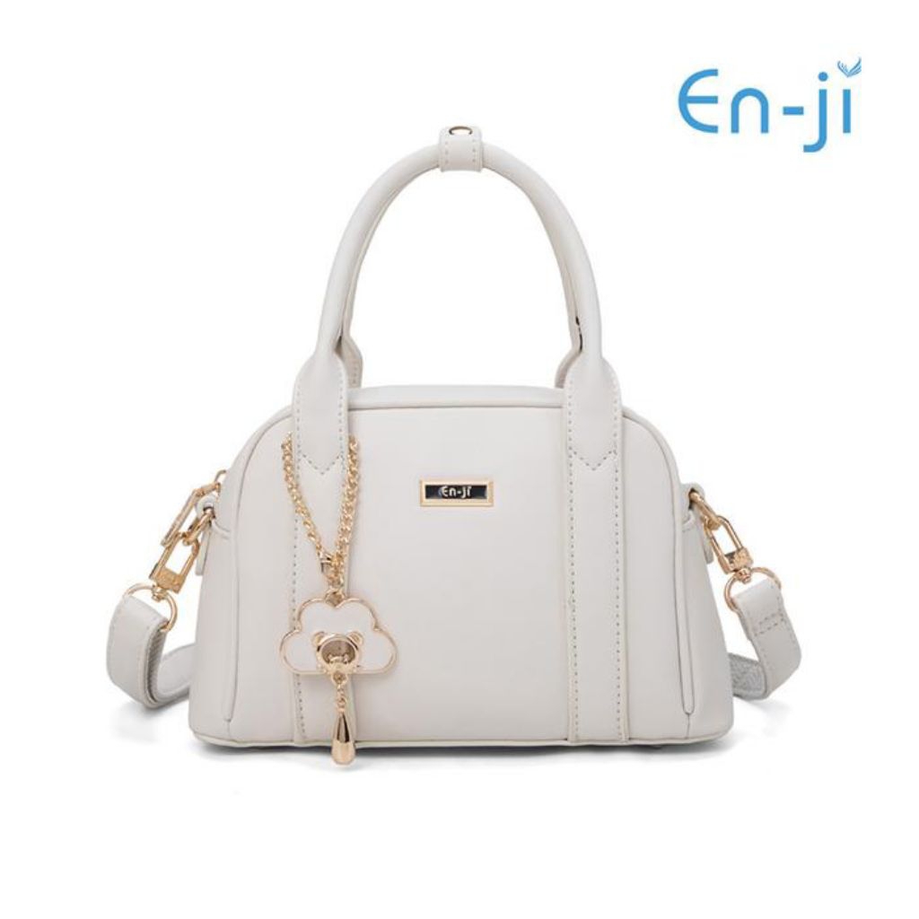 Enji En-ji Musan Handbag Tas Tangan Multi Kompartemen yang luas Ivory