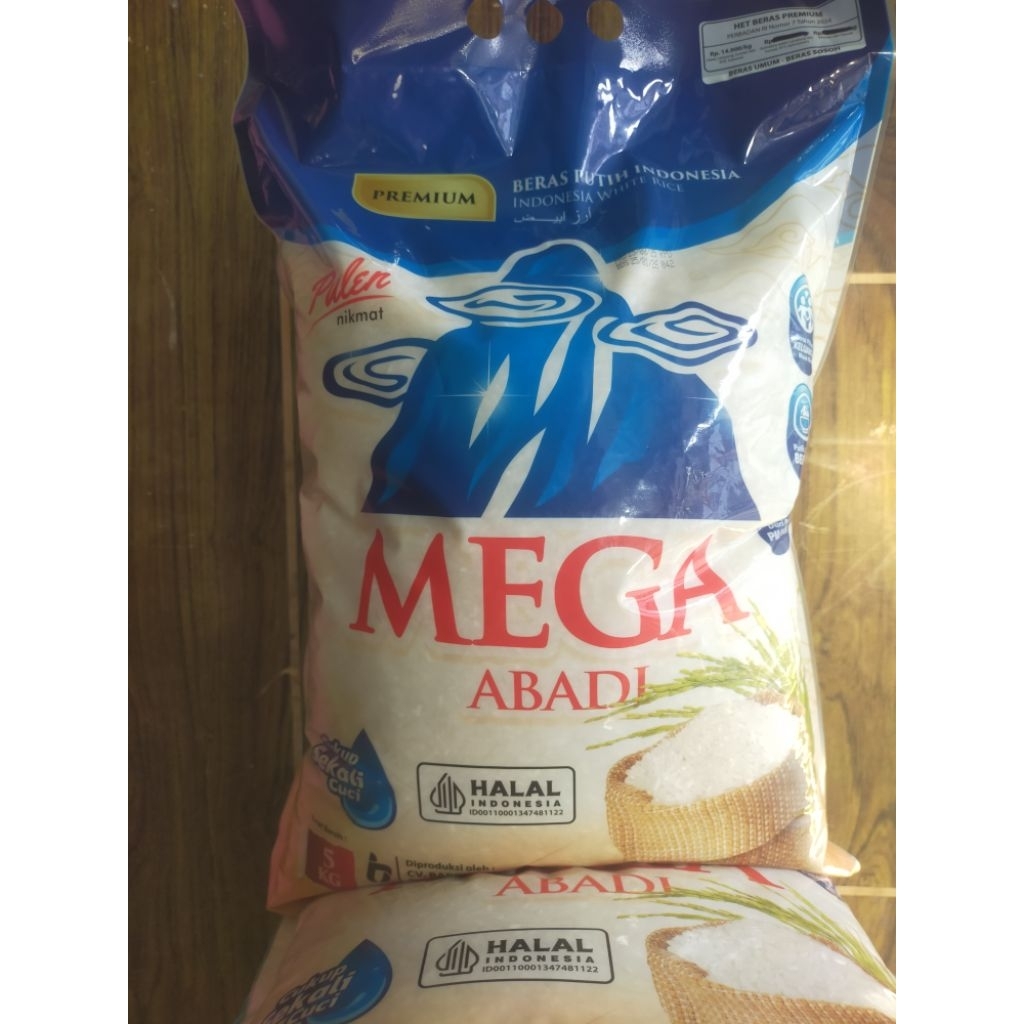 

Beras 5 kg PREMIUM Mega Abadi