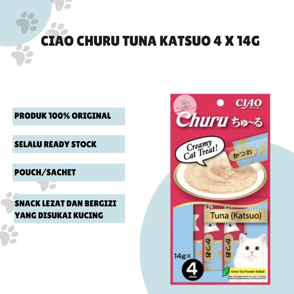 CIAO CHURU TUNA KATSUO 4 x 14G - Creamy Cat Treat