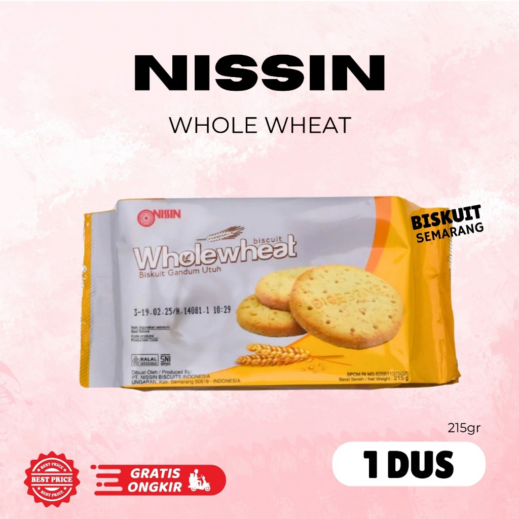 

1 Dus Nissin Whole Wheat 215gr isi 24pcs BISKUIT SEMARANG