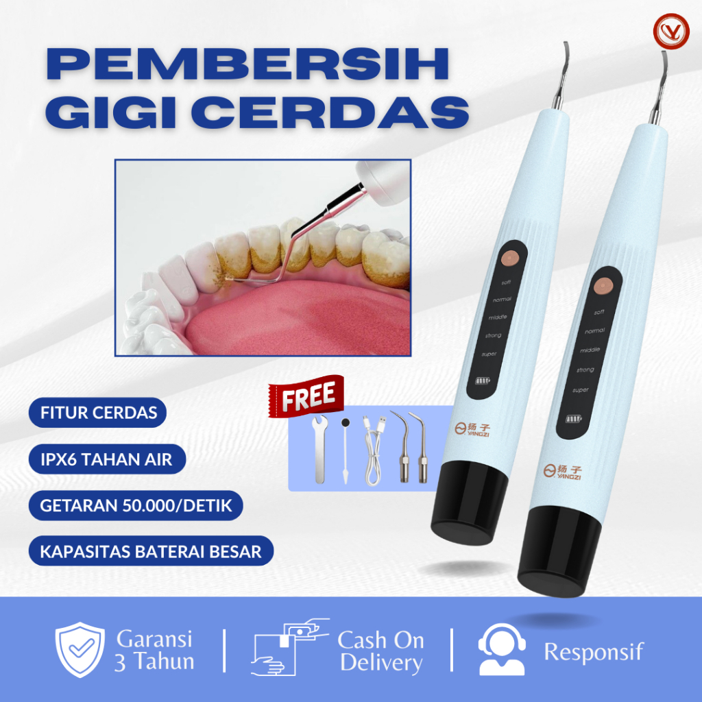 Alat Pembersih Karang Gigi Ultrasonic Penghilang Plak Noda Gigi