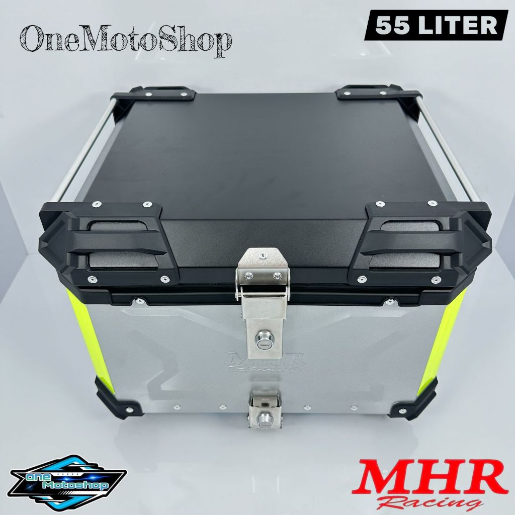 TOP BOX/BOX Bagasi Motor MHR Racing 55 LITER SILVER UNIVERSAL For Honda/Yamaha/CB X/CB R/MEGA PRO/VE