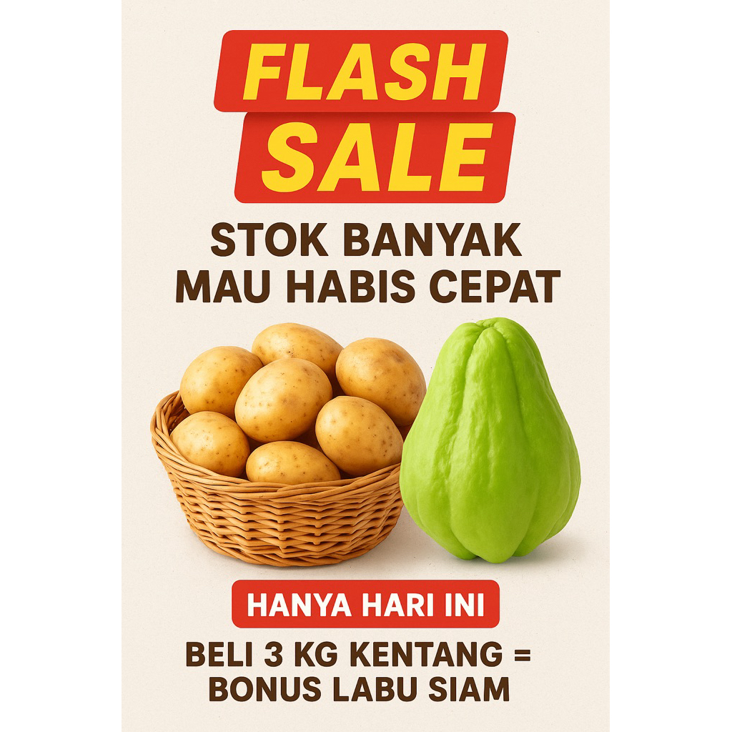 

Flash sale! paket kentang super fresh 3kg