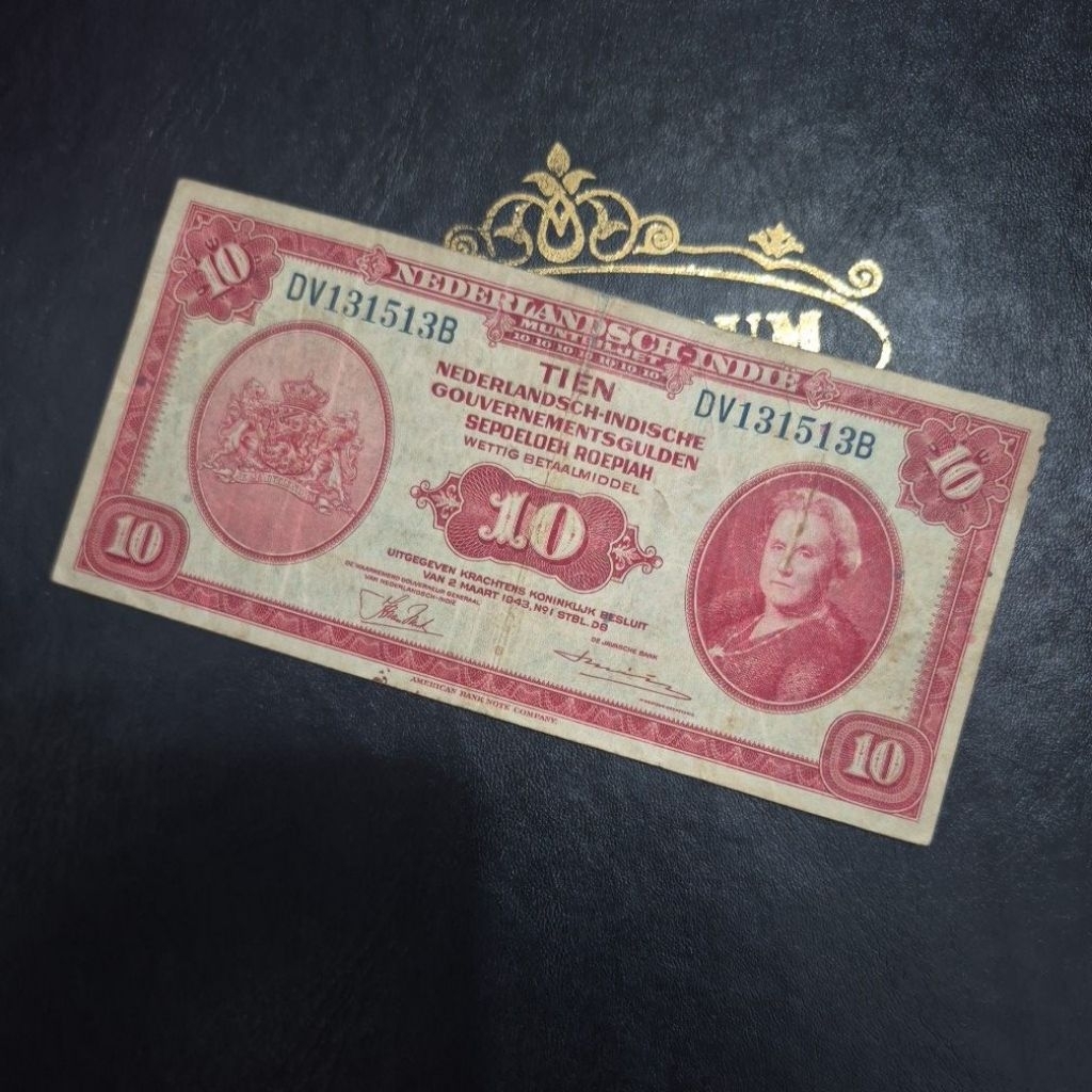 Uang Kuno Seri NICA Pecahan 10 Gulden dengan Suffik