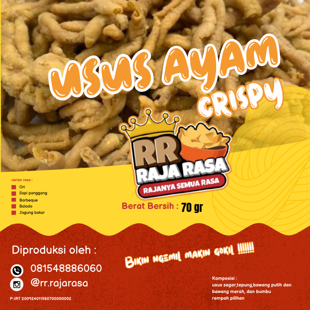 

Cemilan ringan kripik usus ayam/usus ayam crispy simple murah - RAJARASA