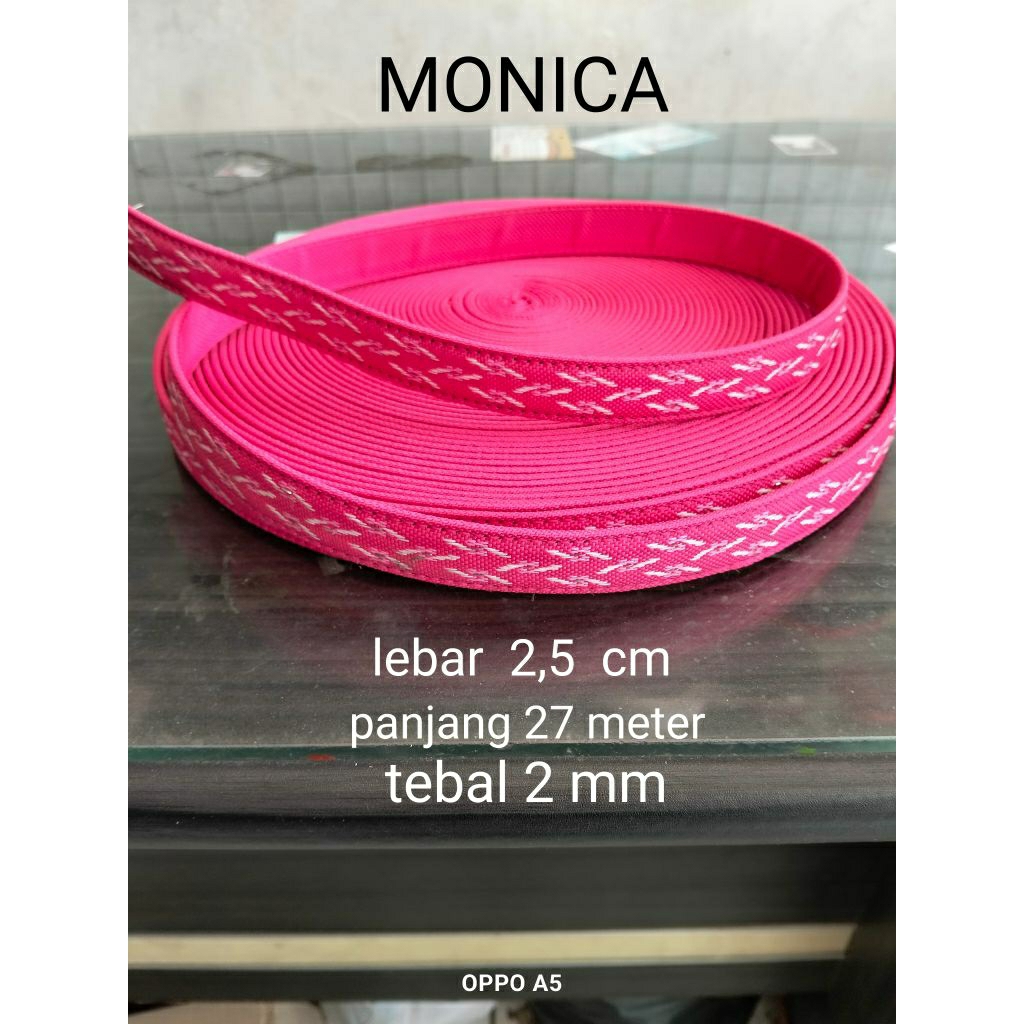 bisban tali webbing motif Monica bisban ikat pinggang bisban sandal