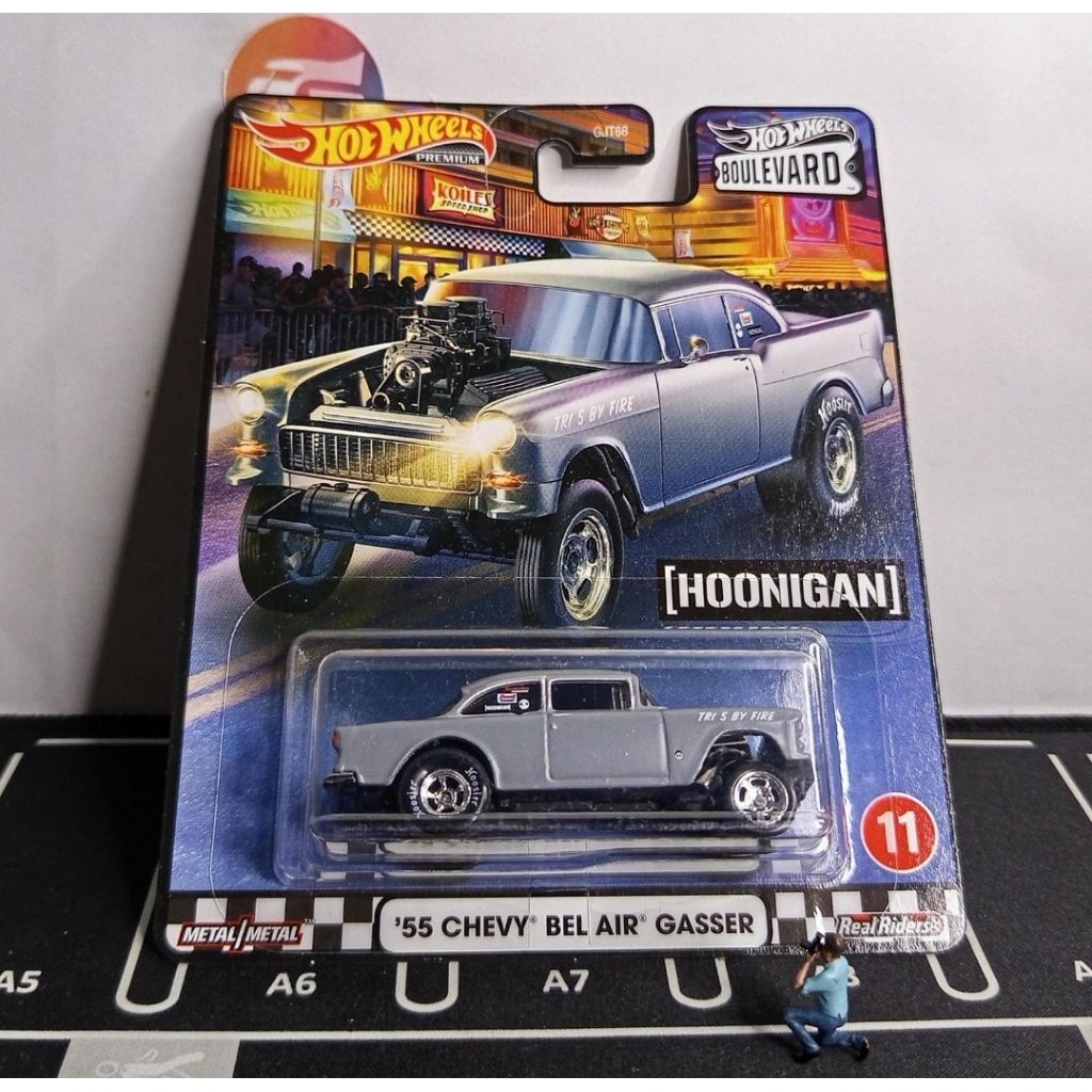 Hot wheels premium 55 chevy bel air gasser hoonigan boulevard