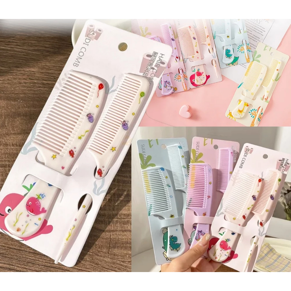 Sisir Rambut 1 Set Karakter Lucu / Sisir Anak Set Isi 2pcs Karakter Kartun Lucu / Sisir Rambut