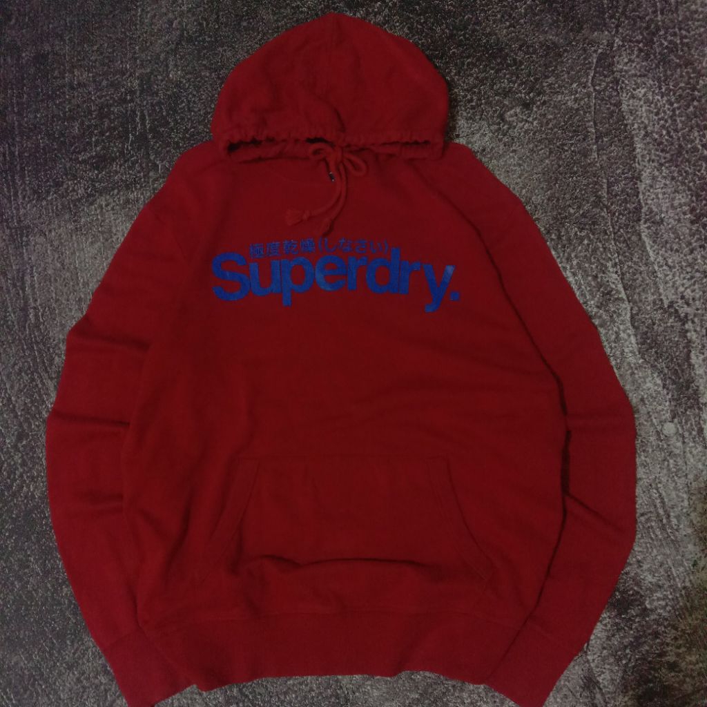 HOODIE SUPERDRY MERAH UNISEX DEWASA SECOND ORIGINAL