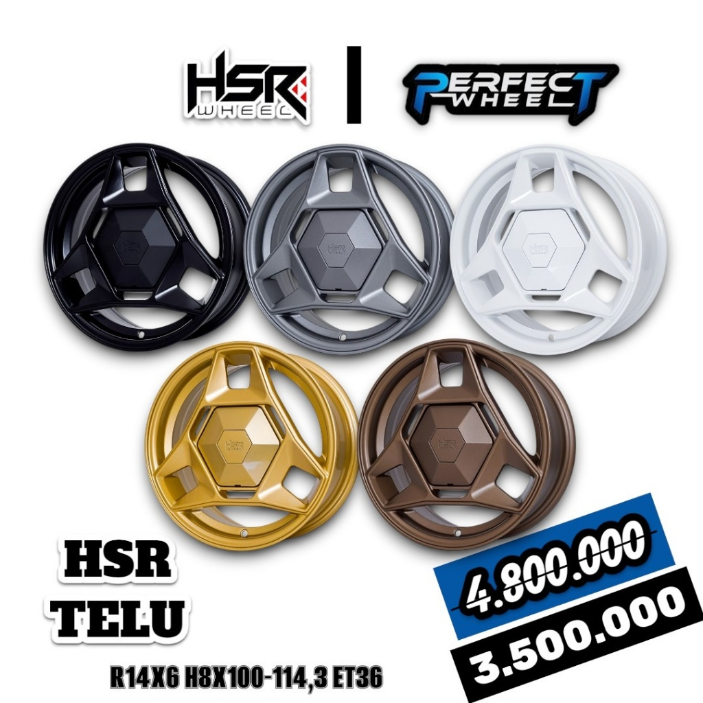 Promo Velg R14 HSR TELU Velg Mobil R14 Buat Air Ev Picanto Karimun dll