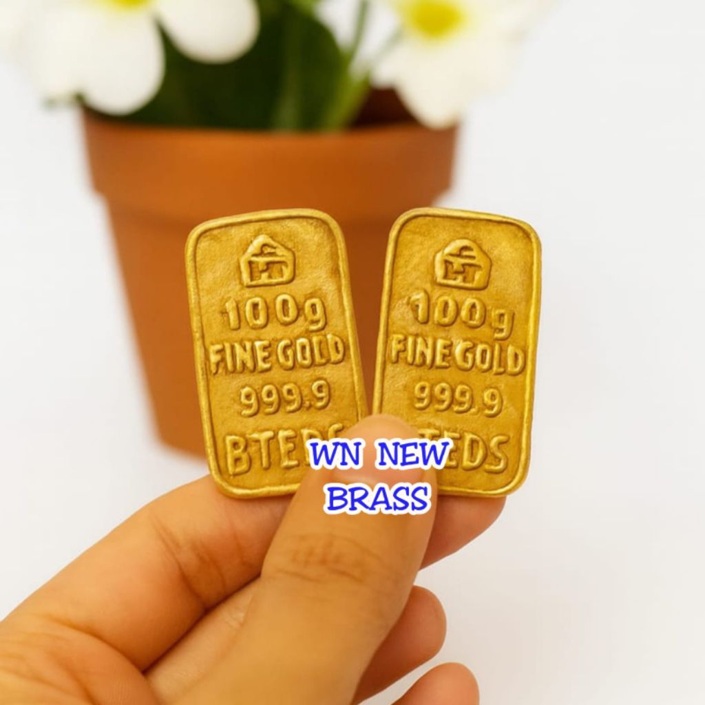 FINE GOLD 999.9 / Miniatur Emas Batangan Kuningan 100 gr