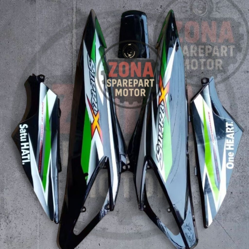 COVER BODY BODI BELAKANG KANAN KIRI SET BOX AKI HONDA SUPRA X NEW 125 R SUPRA X 125 OLD BATMAN HITAM