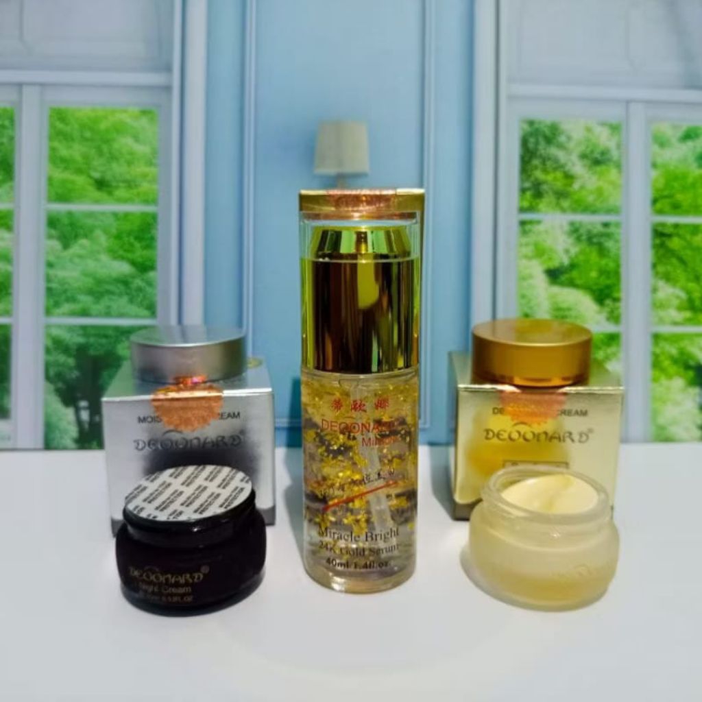 Paket 3in1 Cream Deonard Gold Siang Malam Dan Serum Deonard Miracle