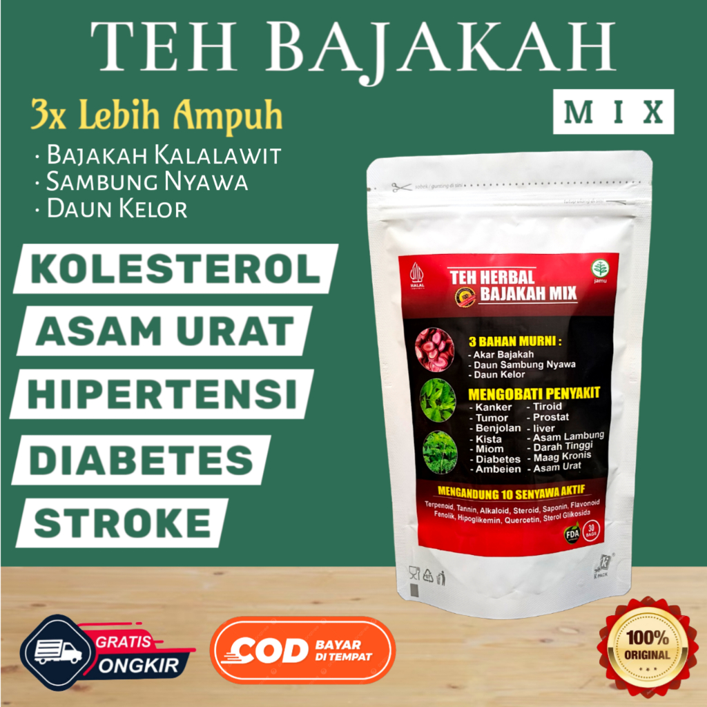 

Teh Herbal New Bajakah Special Mix Original Untuk Kolesterol Asam Urat Hipertensi Stroke