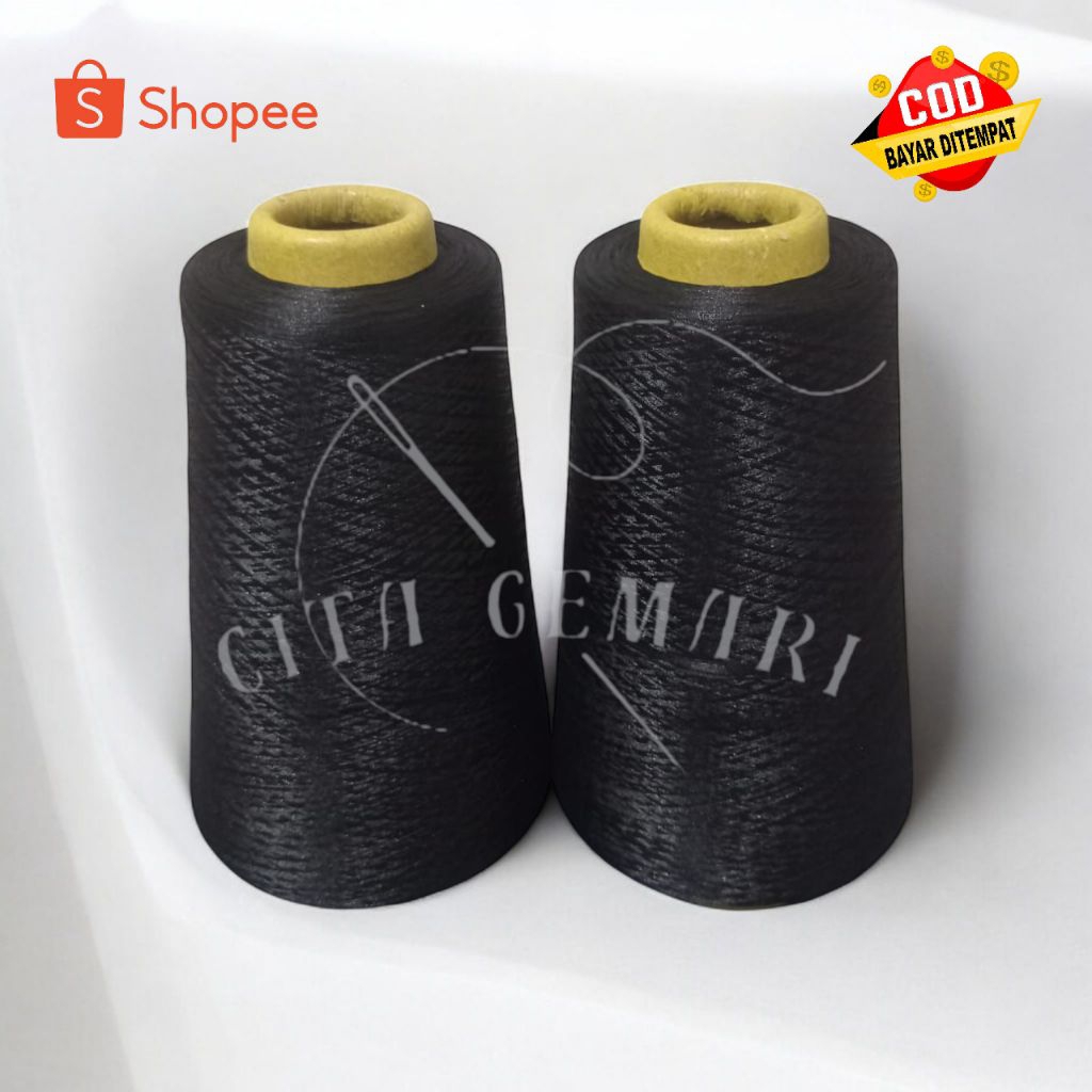 BENANG OBRAS POLYESTER 250GRAM HITAM | BENANG POLYESTER 150/48 | POLYESTER | POLISTER