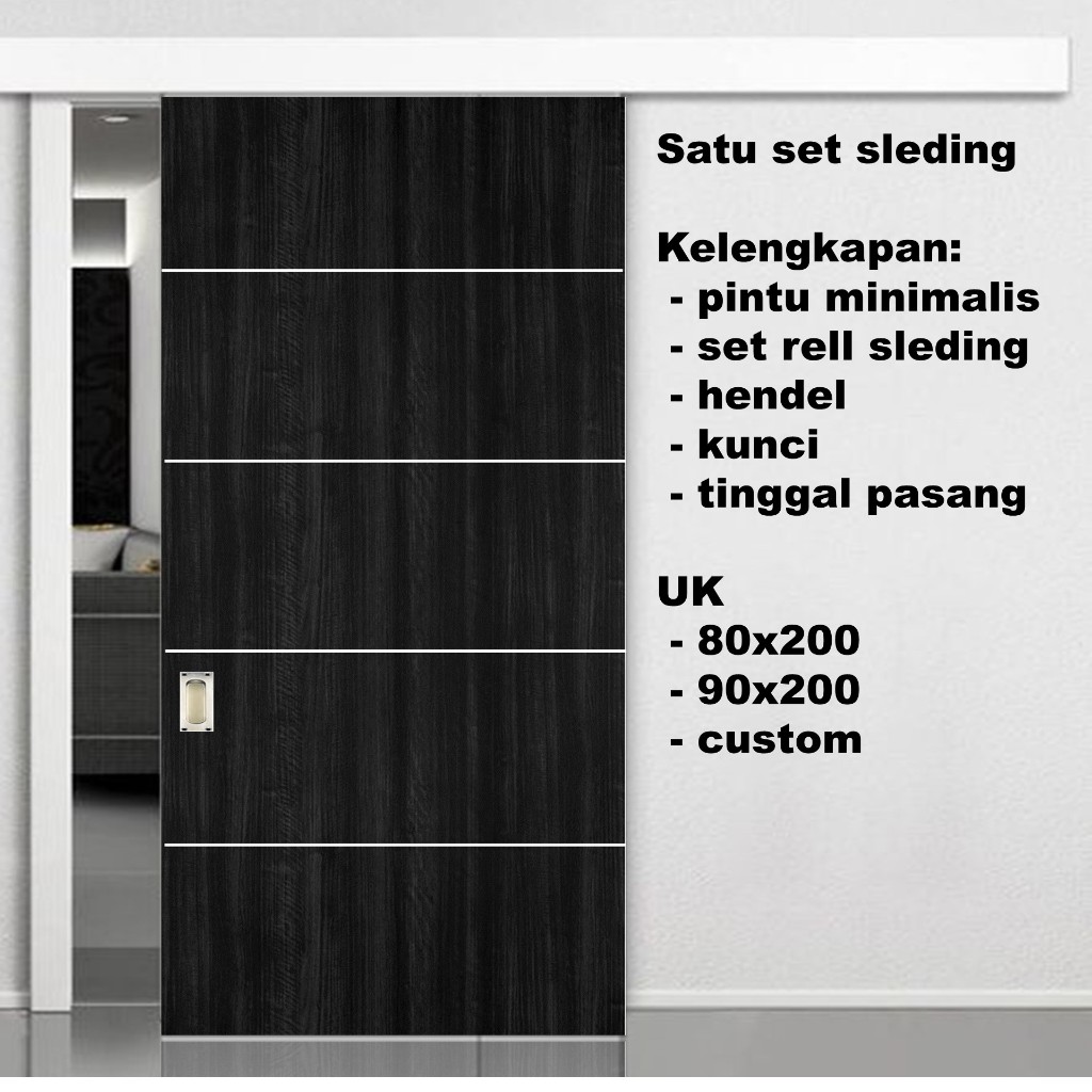satu set pintu sleding I satu set pintu geser I pintu,rel,sleding I pintu minimalis full set