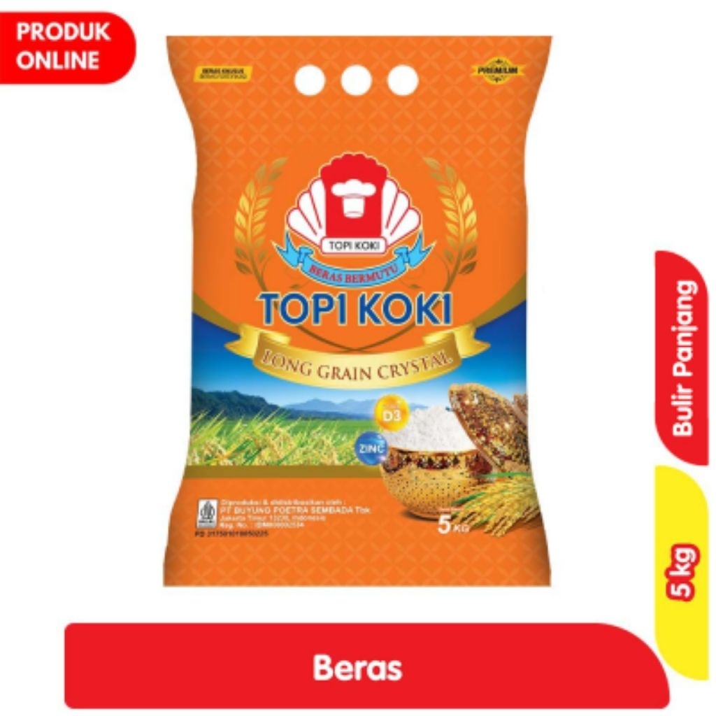 

Beras Topi Koki Long Grain Crystal kemasan 5kg