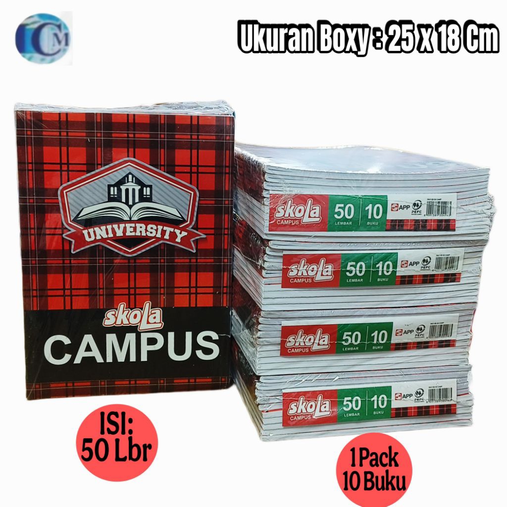 

Buku Tulis Campus Skola 50 Lembar (1 Pack = 10 Buku)