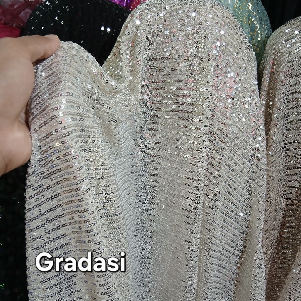 Kain bahan tile payet siquin korea seribu payet / Kain tile siquin seribu payet mewah / Tile payet s