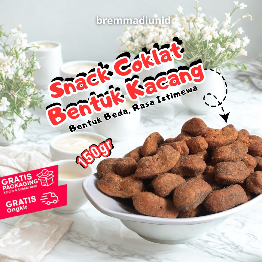 

Snack Coklat Bentuk Kacang 150g | Camilan Snack Kacang Coklat Manis Gurih