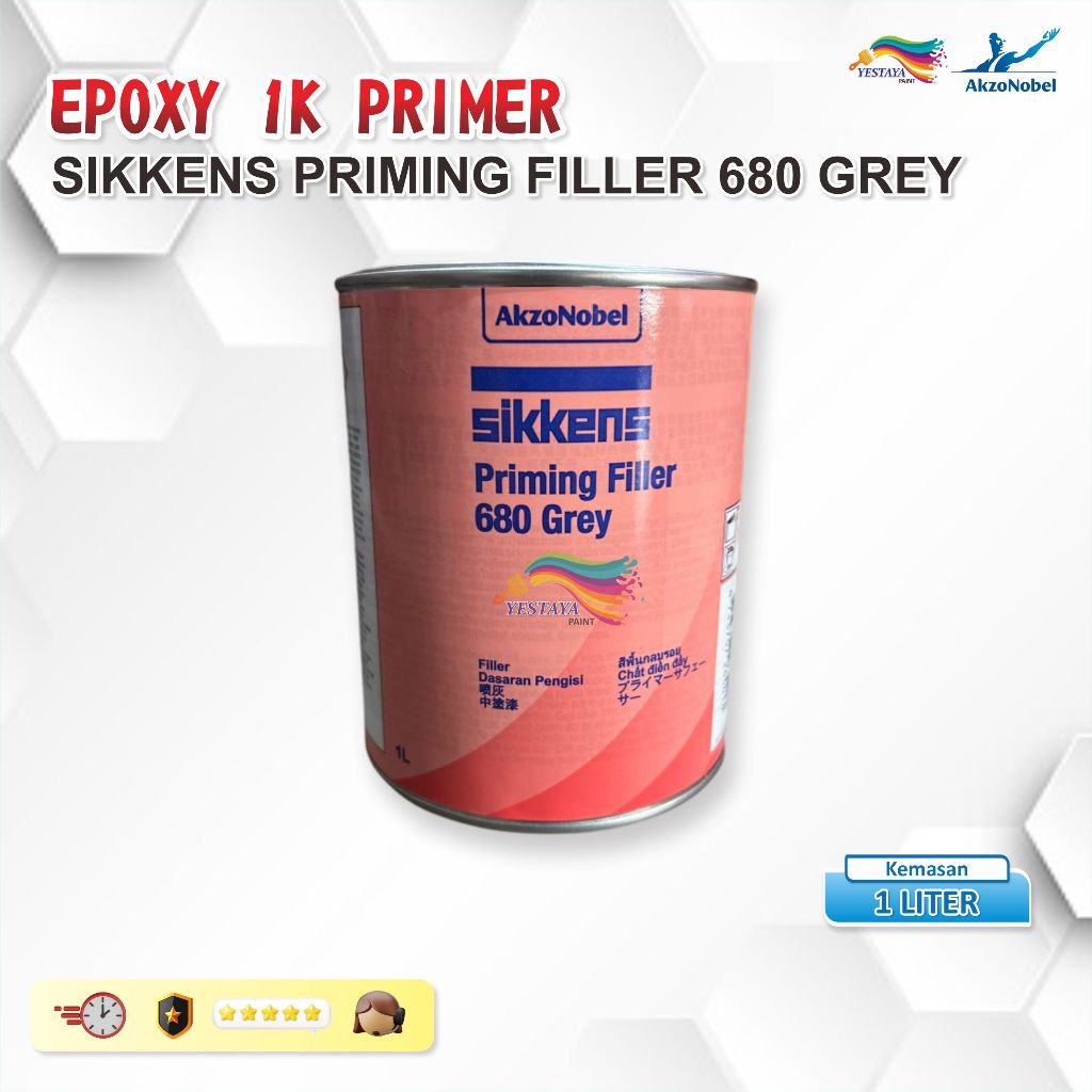 SIKKENS EPOXY 1 K PRIMER PRIMING FILLER 680 GREY 1 LITER
