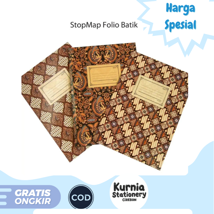 

Kiky Stop map Folio Batik / Map Kertas F4 Motif Batik (Satuan)