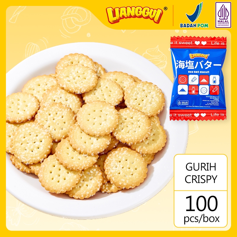 

LIANGGUI Biskuit Sea Salt 1Kotak HALAL Cemilan Renyah Snack Gurih untuk Ngeteh & Istirahat Savoury