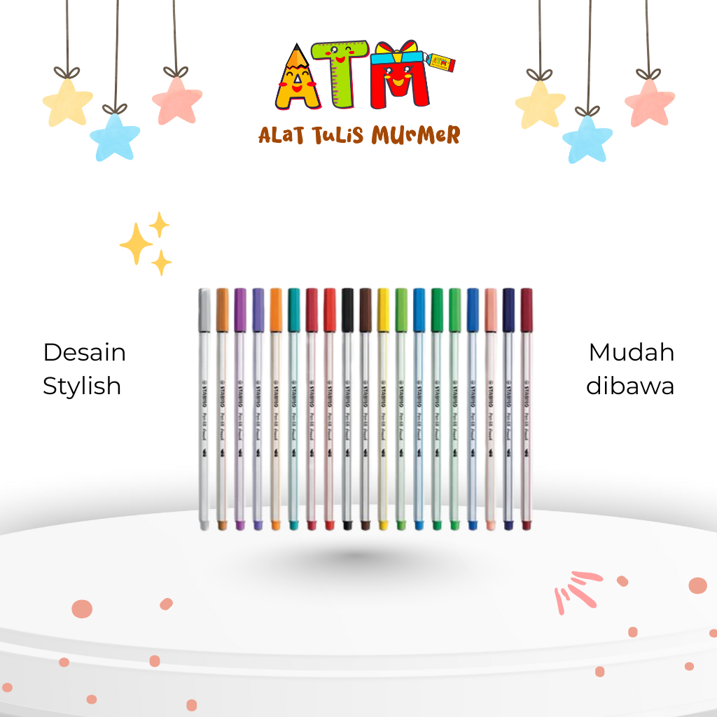 

Spidol/Pewarna/Highliter/STABILO Pen 68 Brush Untuk Lettering Journaling Spidol Warna Untuk Pelajar Belajar Kaligrafir Satuan