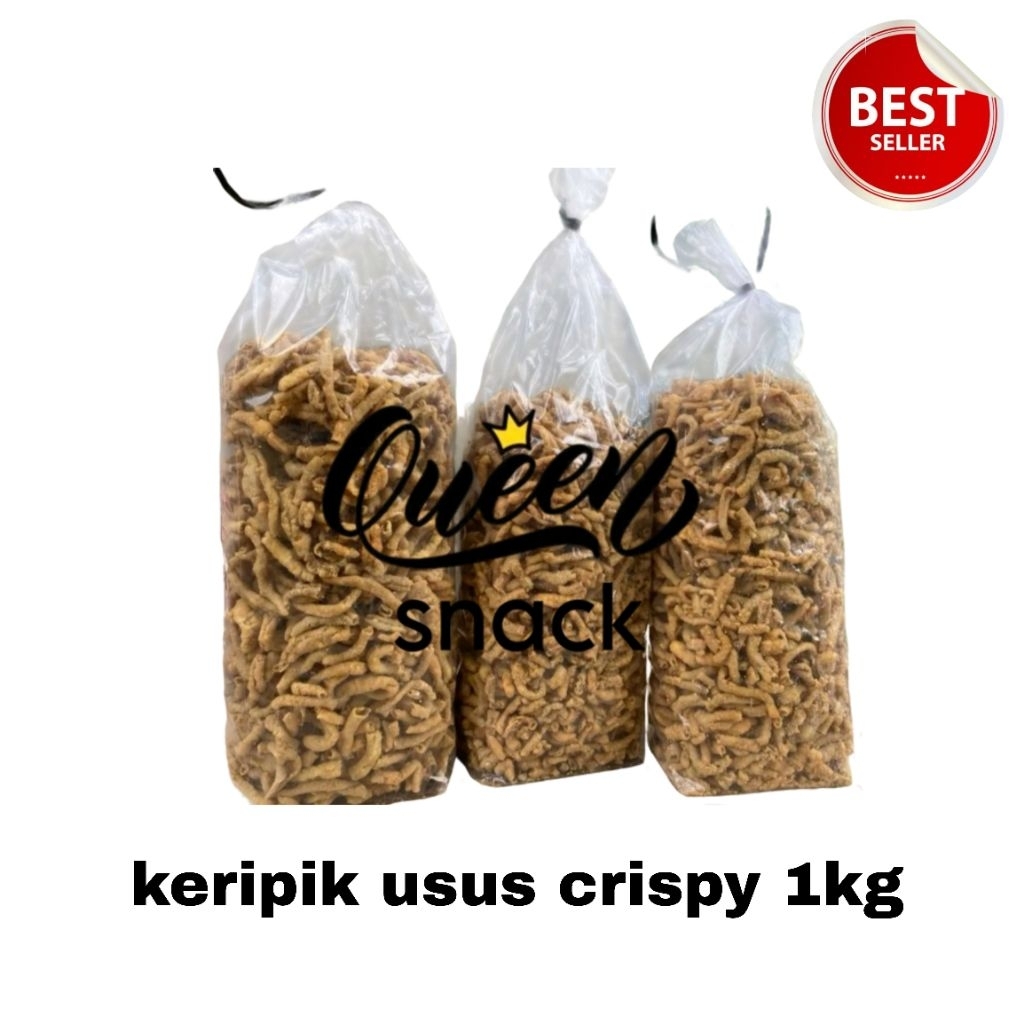 

1bal 1kg keripik crispy usus varian rasa pedas gurih