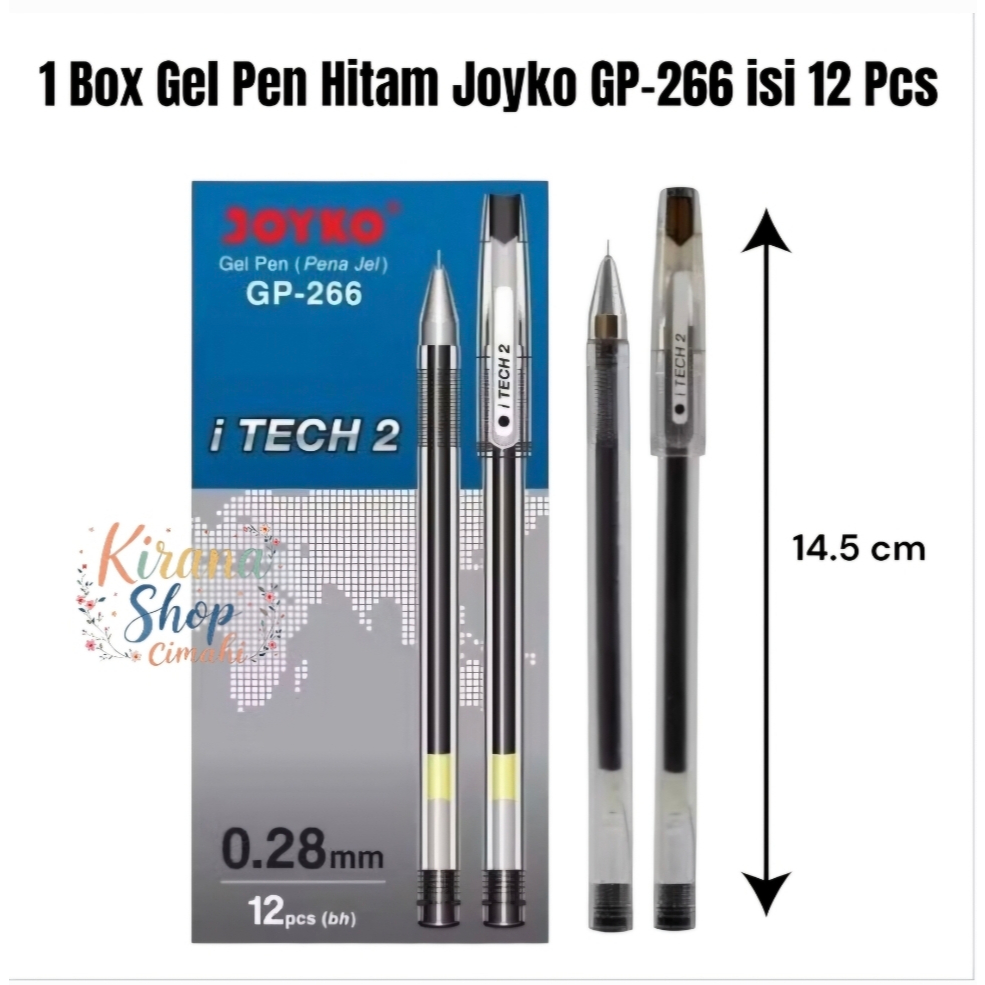 

1 BOX GEL PEN JOYKO i TECH GP-266 Isi 12 Pcs WARNA HITAM - BIRU