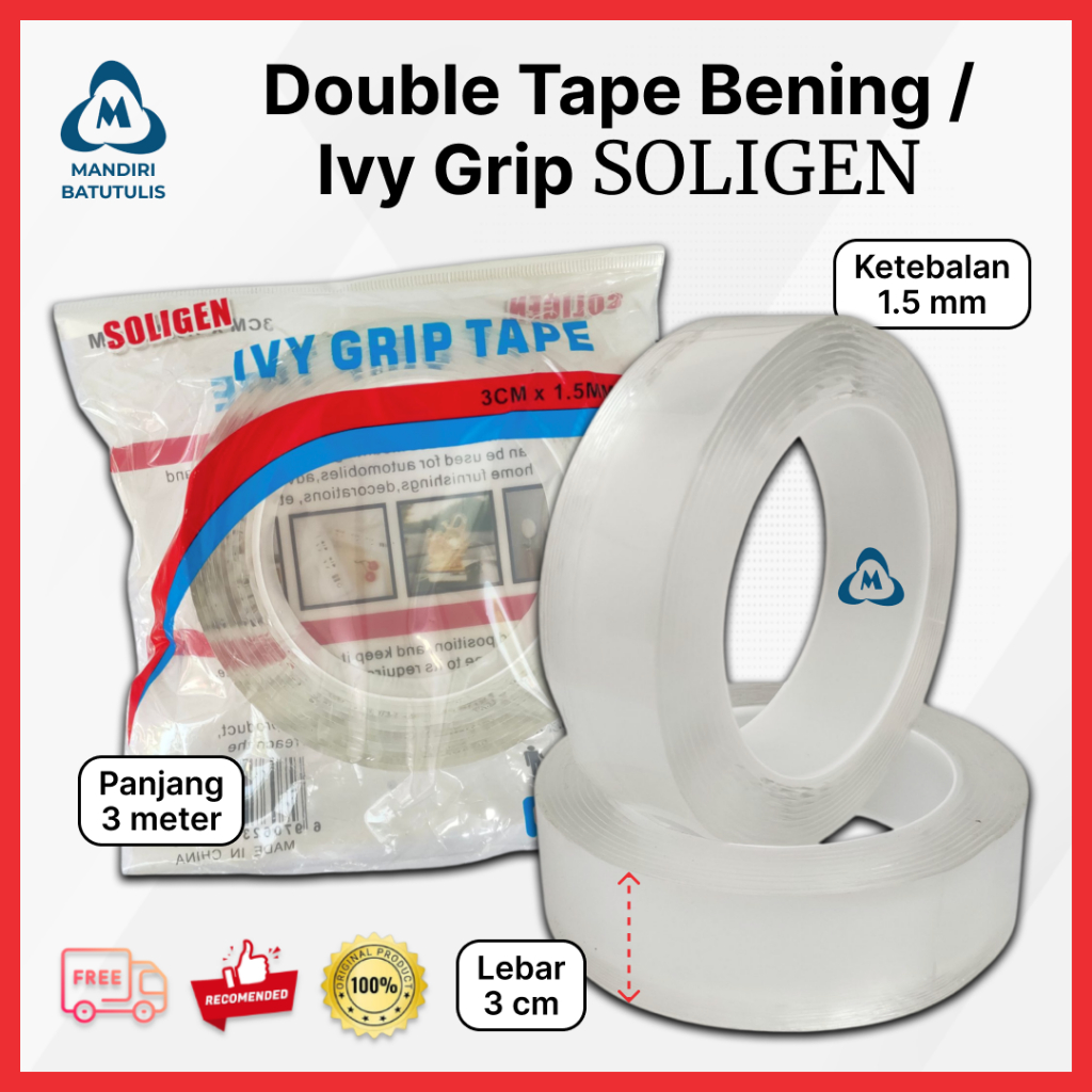 

Ivy Grip Tape / Double Tape Bening Soligen 3cm x 2mm x 3m