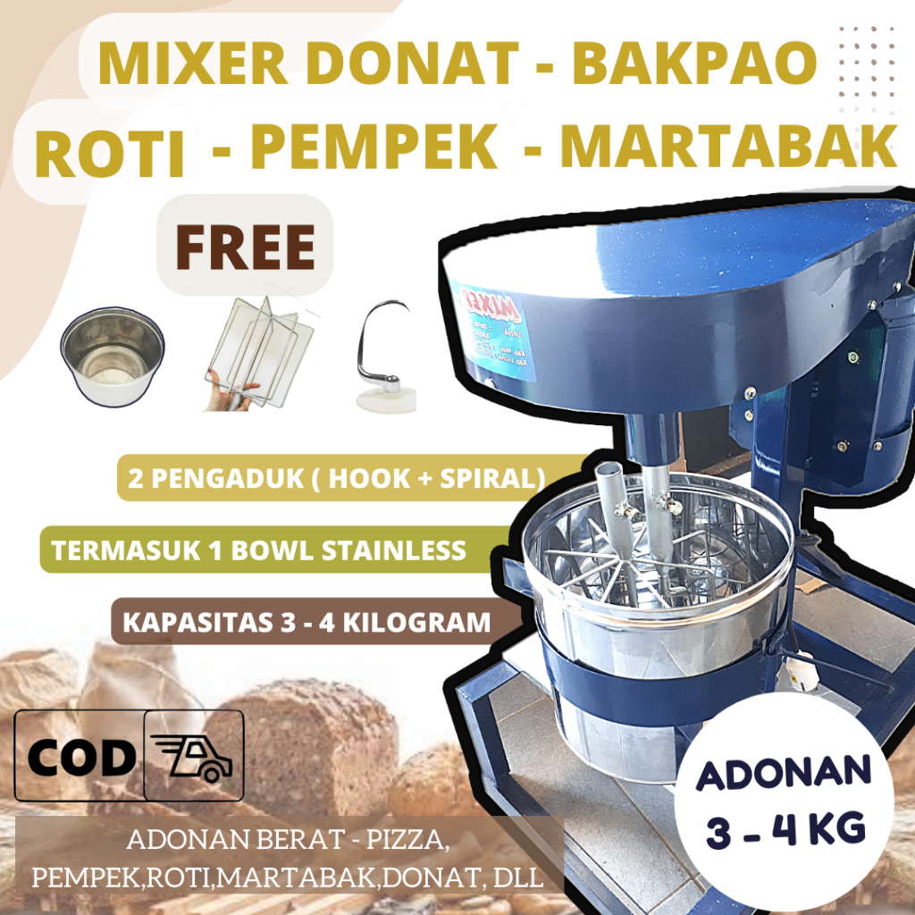 alat pengaduk adonan donat - mixer pengaduk adonan donat - Bakery Cake Mixer Machine /Mixer KuE