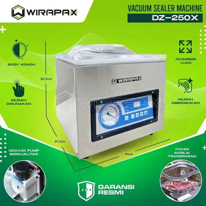 WIRAPAX Vacuum Machine DZ-250X - Mesin Vakum Sealer Kemasan