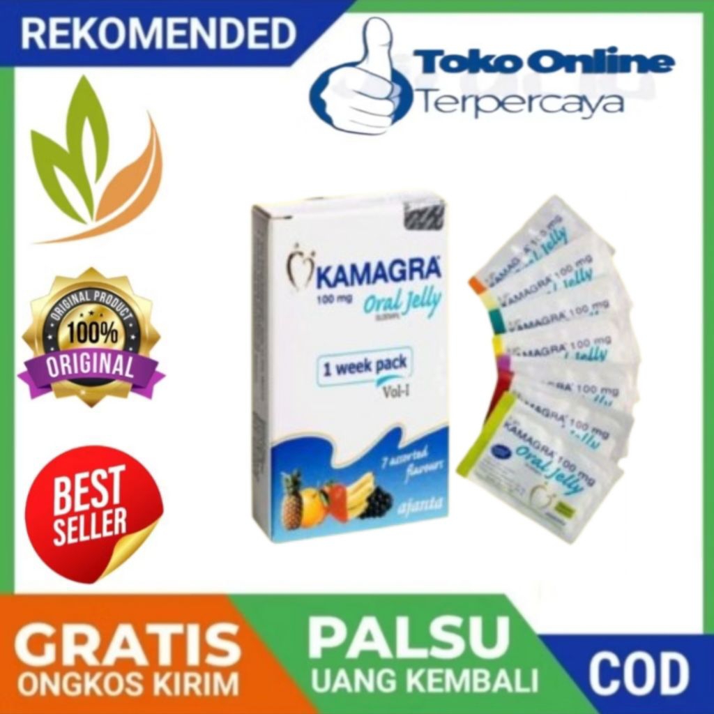 Kamagra100mg Oral Jelly Original 1 Box Isi 7 Sachet
