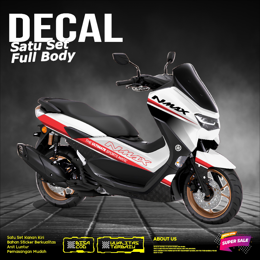 DECAL FULL SET BODY KIRI KANAN YAMAHA NMAX NEW MOTIF TERKEREN CARBON TERLARIS TERBARU