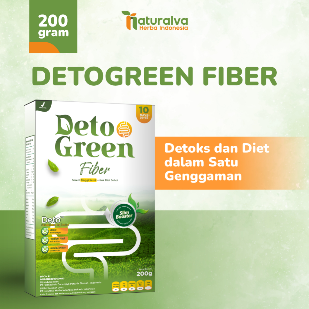 

Detogreen Fiber Sereal Organik Slim Booster Turunkan Berat Badan 200 Gram