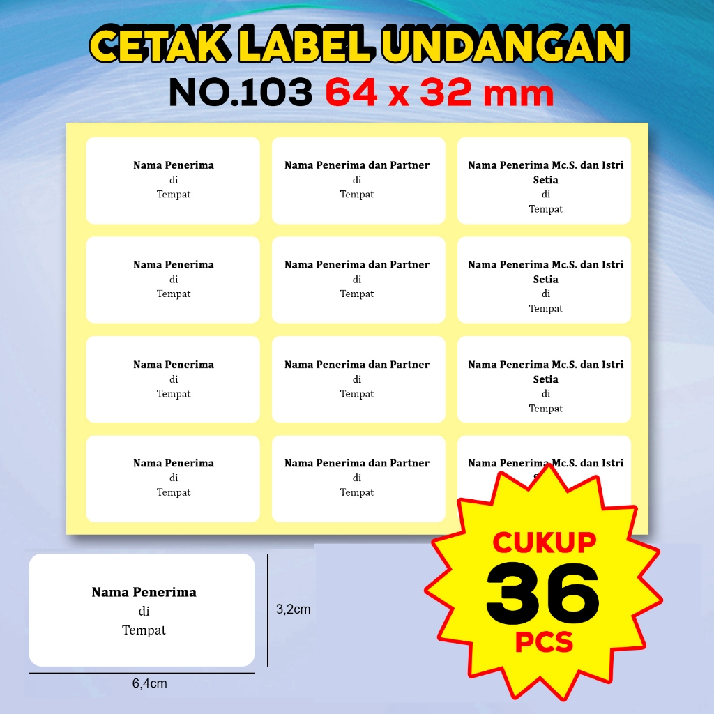 

Cetak Label Undangan Bahagia / Print Sticker Label Undangan Bahagia / Printing Custom Print