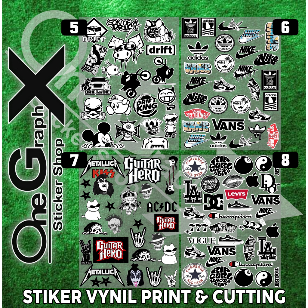 

Sticker Pack Aesthetic Rock Band | Hypebeast | Brand | Special Edition Black & White