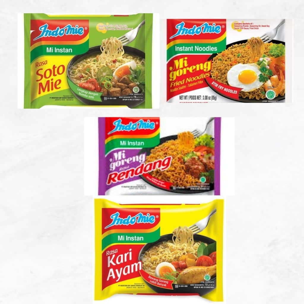 

mie indomie goreng / kari ayam / rendang / soto ( 10 biji )