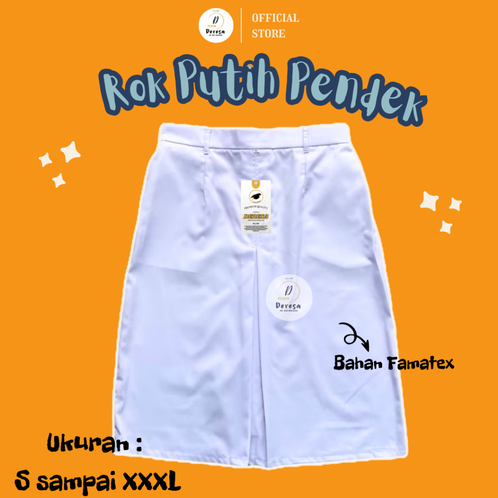 Rok Putih Pendek Polos Famatex