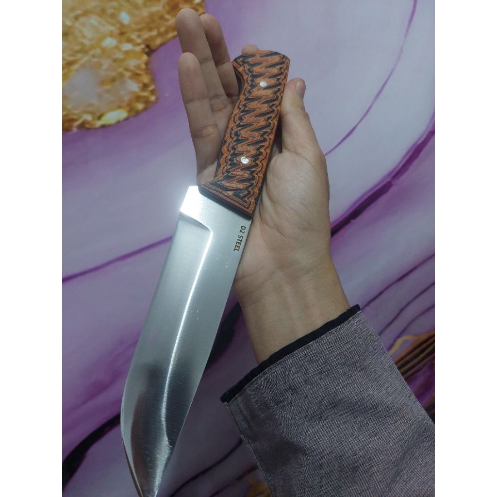 pisau BUSHcraft pisau daging, pisau outdoor D2