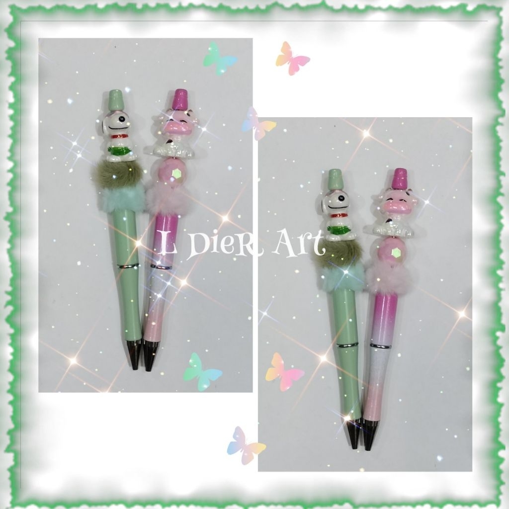

Pulpen DIY manik hias cantik L DieR Art* seri Snoopy dan cow *