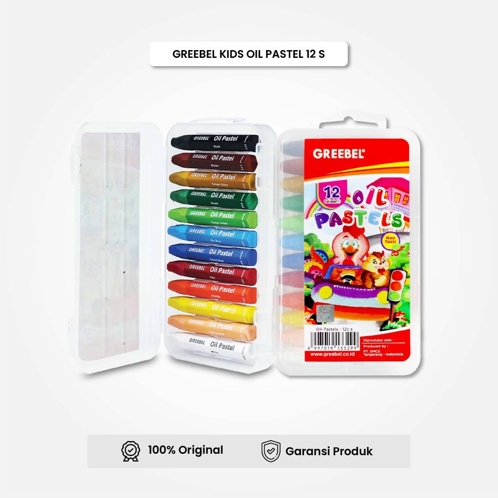 

GREEBEL Crayon Krayon 12S Warna / Crayon KIDS Oil Pastel 12S Warna / Crayon Greebel / Krayon Lomba