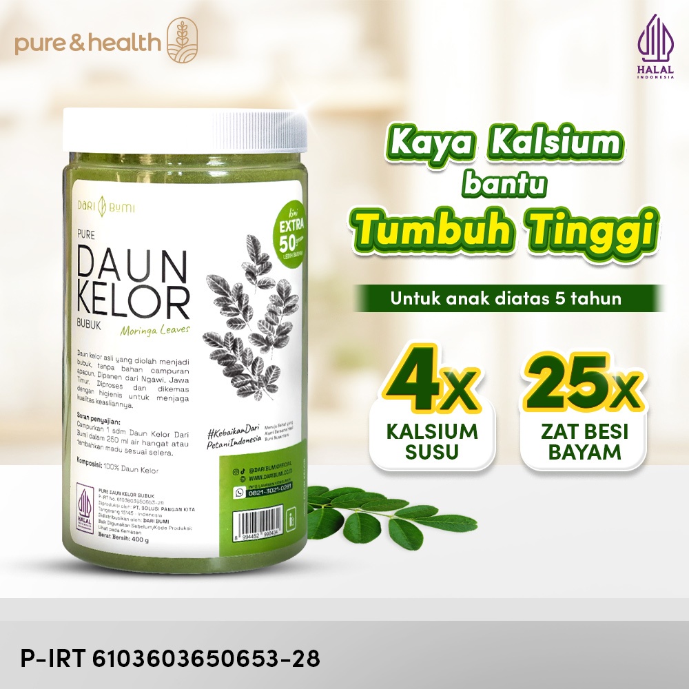 

Bubuk Daun Kelor 450 Gr Dari Bumi Bantu Pertumbuhan Tulang dan Tinggi Badan Moringa Powder