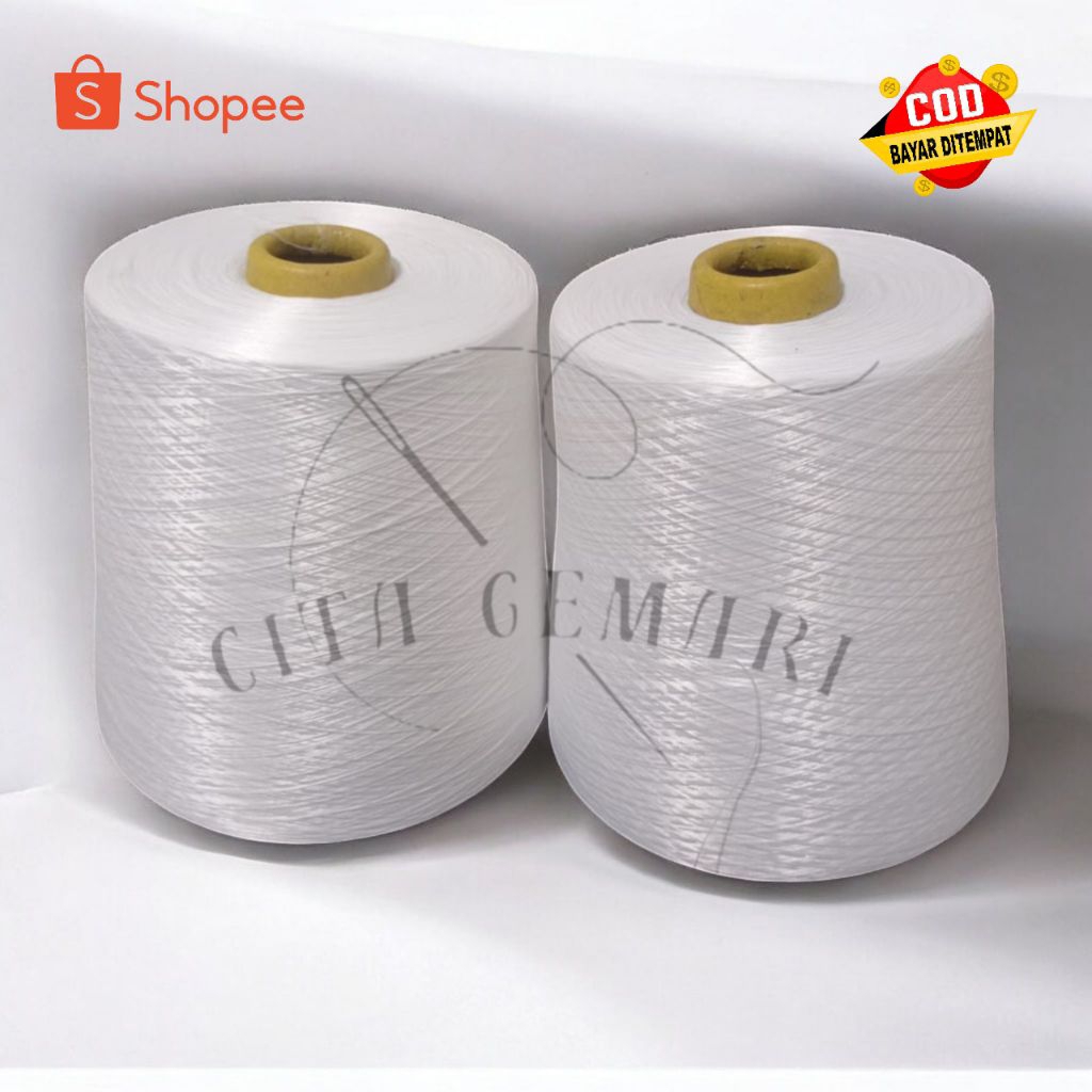 BENANG OBRAS POLYESTER 800GRAM PUTIH | BENANG POLYESTER 150/48 | POLYESTER