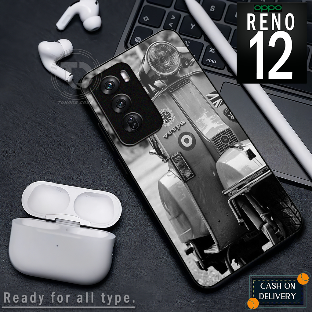 Case Handphone Motif Vespa Untuk oppo reno 12 8t 4g 8t 5g a3x/a3 nfc a17 a17k a3s a74 4g/reno 4f ren