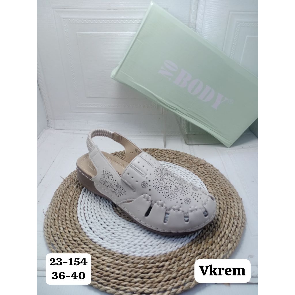SANDAL WEDGES IMPORT WANITA NO BODY 23-154