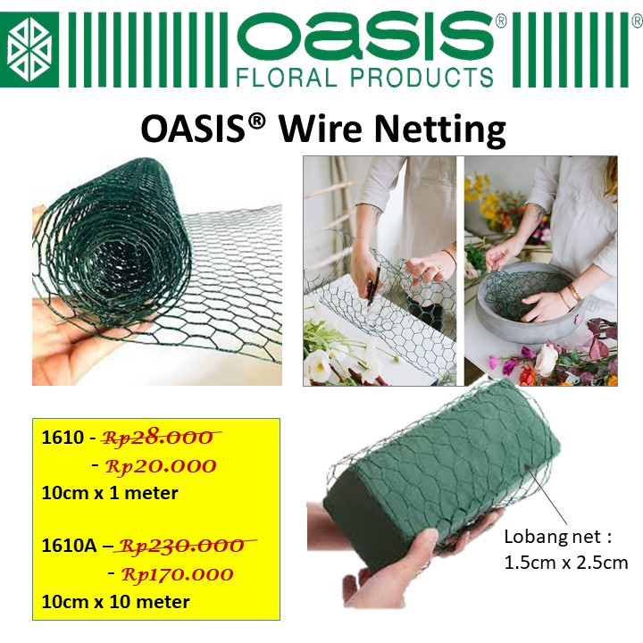 oasis wire nettinmg - kawat ayam 1m kawat hexagonal 1610