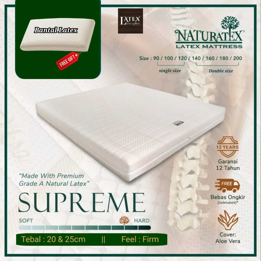 Kasur Latex Naturatex Supreme Ukuran 90x200 - 200x200cm - Kasur kesehatan - Kasur Orthopedic