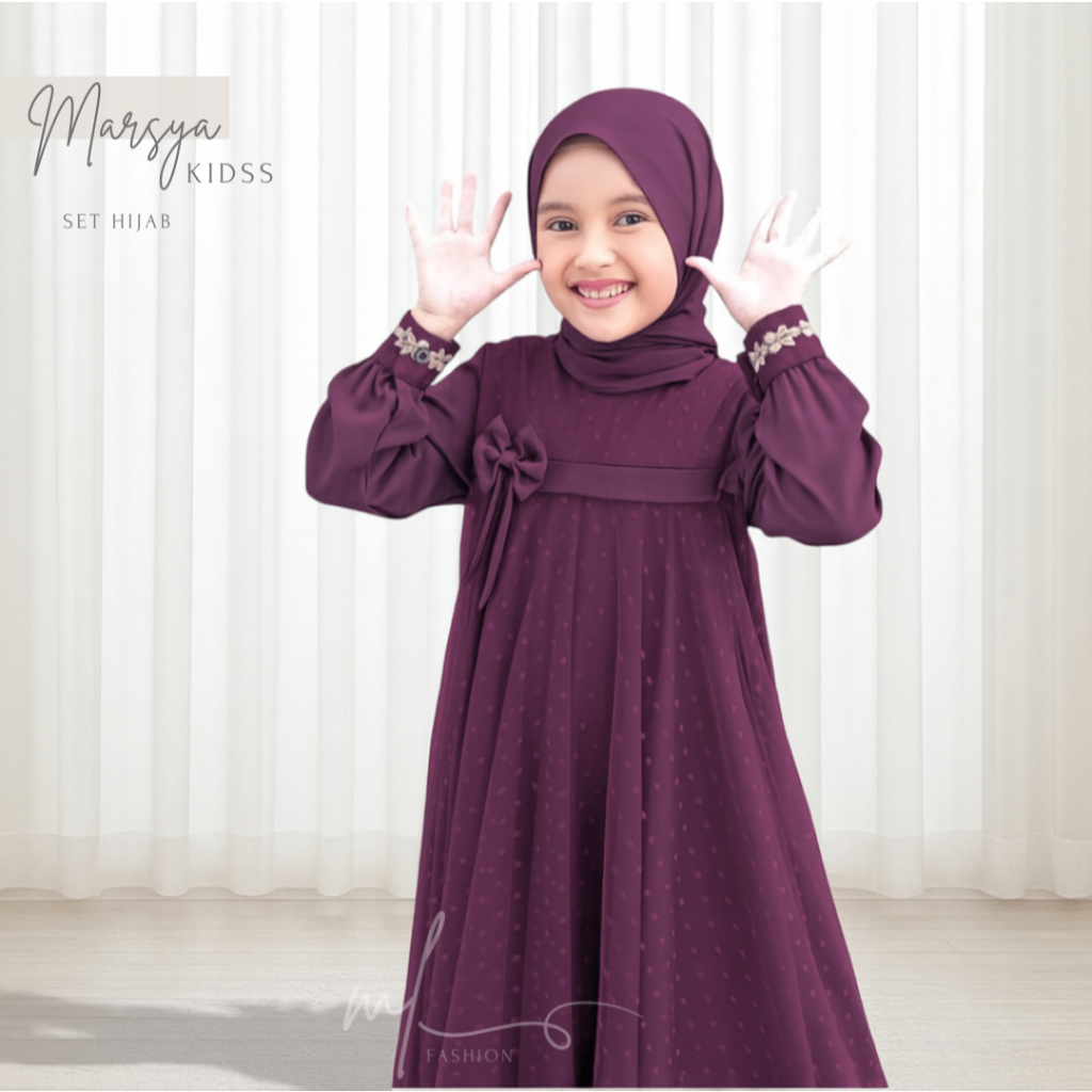 Baju Gamis Anak Perempuan Dress Baju Pesta Anak Crinkle Airflow Mix Tile